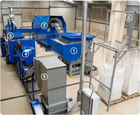 Plastic shredders and granulators for recycling and reintegrating scrap